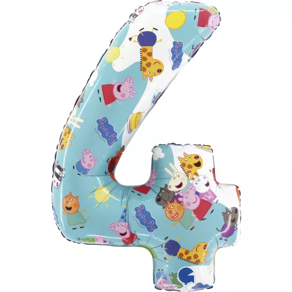 Peppa malac Blue 4-es szám fólia lufi 66 cm Peppa malac Blue 4-es szám fólia lufi 66 cm