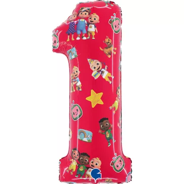 CoComelon Red 1-es szám fólia lufi 66 cm