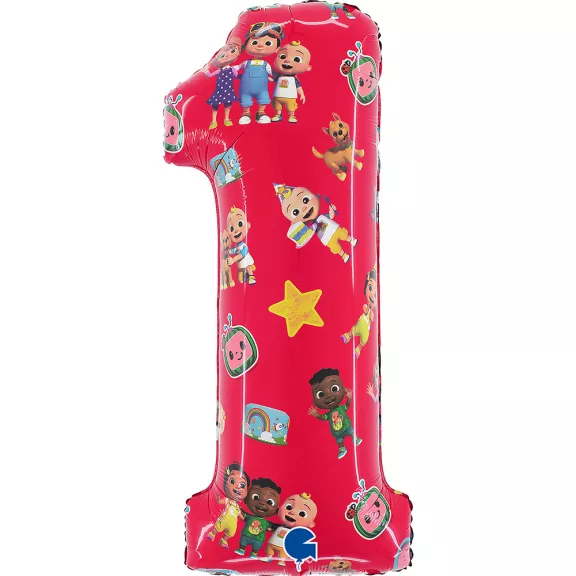 CoComelon Red 1-es szám fólia lufi 66 cm CoComelon Red 1-es szám fólia lufi 66 cm
