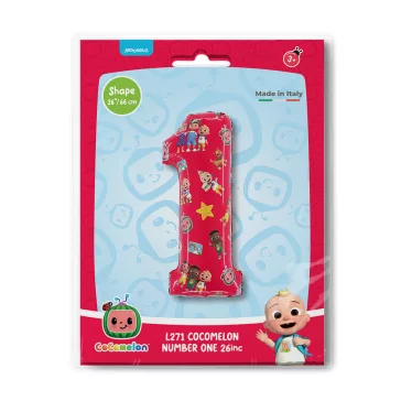 CoComelon Red 1-es szám fólia lufi 66 cm
