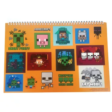   Minecraft Creepers Need Hugs A/4 spirál vázlatfüzet 40 lapos matricával