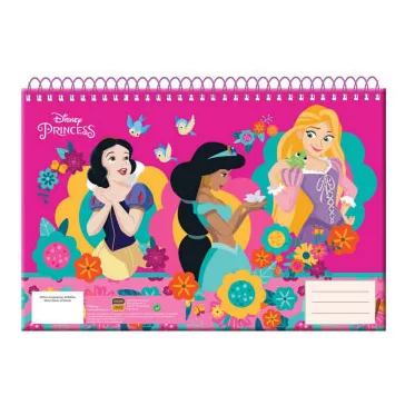 Disney Hercegnők Spring A/4 spirál vázlatfüzet, 30 lapos