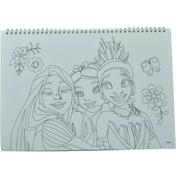   Disney Hercegnők Spring A/4 spirál vázlatfüzet 40 lapos matricával