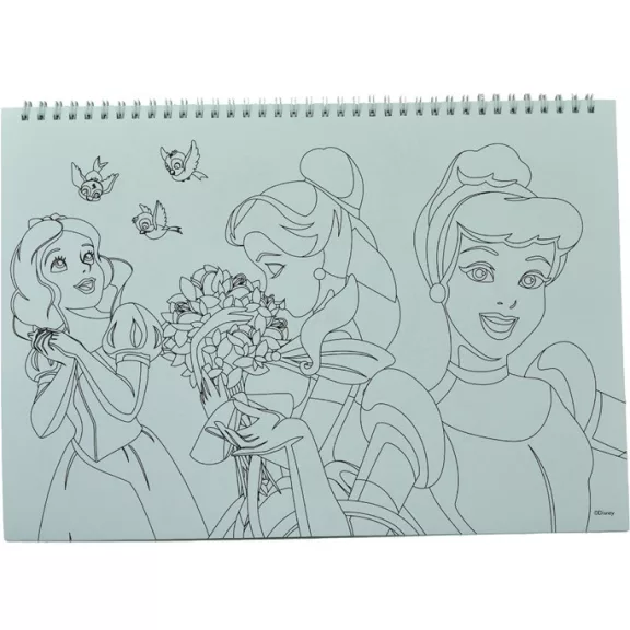 Disney Hercegnők Spring A/4 spirál vázlatfüzet 40 lapos matricával