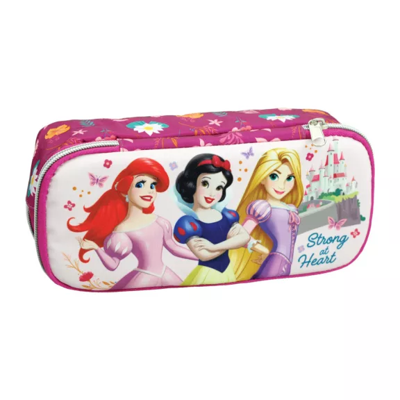 Disney Hercegnők Strong 2 rekeszes tolltartó 26 cm Disney Hercegnők Strong 2 rekeszes tolltartó 26 cm