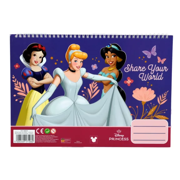 Disney Hercegnők Your World A/4 spirál vázlatfüzet 40 lapos matricával