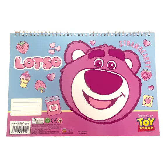 Disney Játékháború Lotso A/4 spirál vázlatfüzet 40 lapos matricával Disney Játékháború Lotso A/4 spirál vázlatfüzet 40 lapos matricával