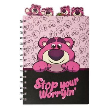   Disney Játékháború Lotso Jam A5 notesz, jegyzetfüzet regiszterekkel