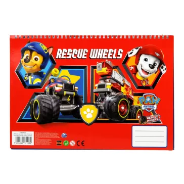   Mancs Őrjárat Rescue Wheels A/4 spirál vázlatfüzet 40 lapos matricával