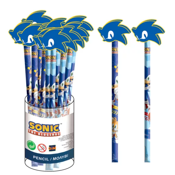 Sonic a sündisznó Rush HB grafit ceruza forma radír véggel Sonic a sündisznó Rush HB grafit ceruza forma radír véggel