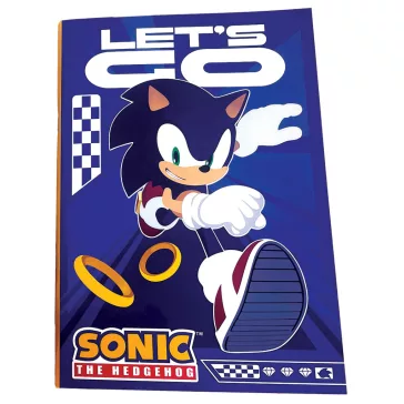   Sonic a sündisznó Let's Go B/5 vonalas füzet 40 lapos