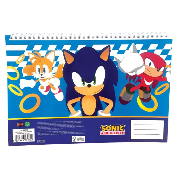 Sonic a sündisznó Trio A/4 spirál vázlatfüzet, 30 lapos Sonic a sündisznó Trio A/4 spirál vázlatfüzet, 30 lapos