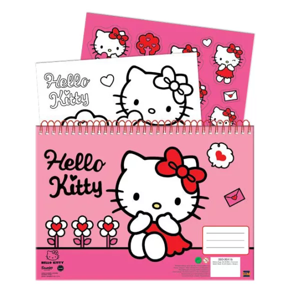 Hello Kitty Sweetheart A/4 spirál vázlatfüzet 40 lapos matricával Hello Kitty Sweetheart A/4 spirál vázlatfüzet 40 lapos matricával