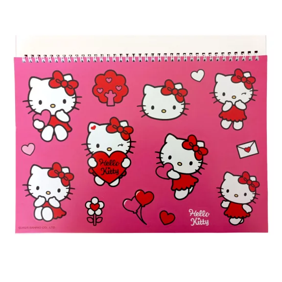 Hello Kitty Sweetheart A/4 spirál vázlatfüzet 40 lapos matricával