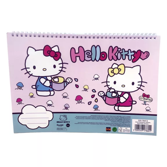 Hello Kitty World A/4 spirál vázlatfüzet, 30 lapos Hello Kitty World A/4 spirál vázlatfüzet, 30 lapos