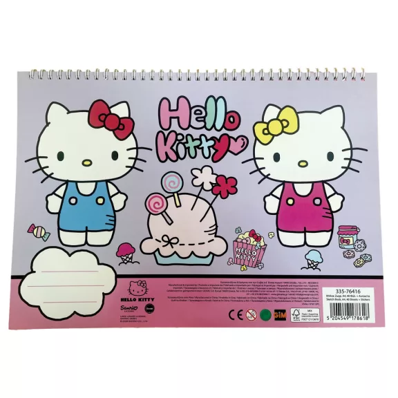 Hello Kitty World A/4 spirál vázlatfüzet 40 lapos matricával Hello Kitty World A/4 spirál vázlatfüzet 40 lapos matricával
