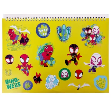   Pókember Spidey Dino-Webs A/4 spirál vázlatfüzet 40 lapos matricával