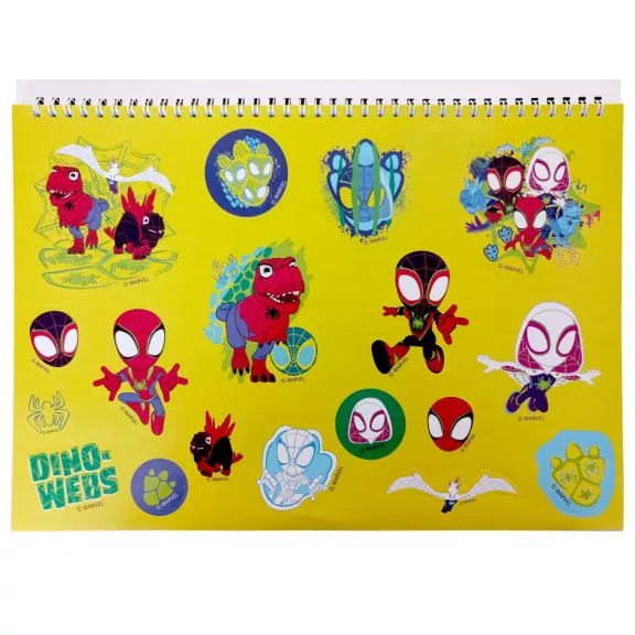 Pókember Spidey Dino-Webs A/4 spirál vázlatfüzet 40 lapos matricával