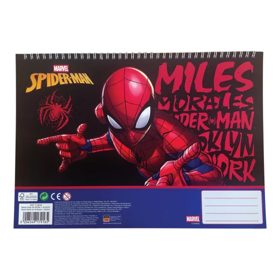 Pókember Miles Morales A/4 spirál vázlatfüzet 40 lapos matricával Pókember Miles Morales A/4 spirál vázlatfüzet 40 lapos matricával