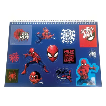   Pókember Miles Morales A/4 spirál vázlatfüzet 40 lapos matricával