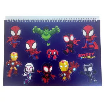   Pókember Spidey Web A/4 spirál vázlatfüzet 40 lapos matricával