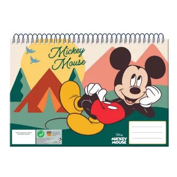Disney Mickey Nature A/4 spirál vázlatfüzet, 30 lapos