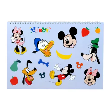   Disney Mickey Oh Boy A/4 spirál vázlatfüzet 40 lapos matricával