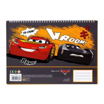   Disney Verdák Vroom A/4 spirál vázlatfüzet 40 lapos matricával