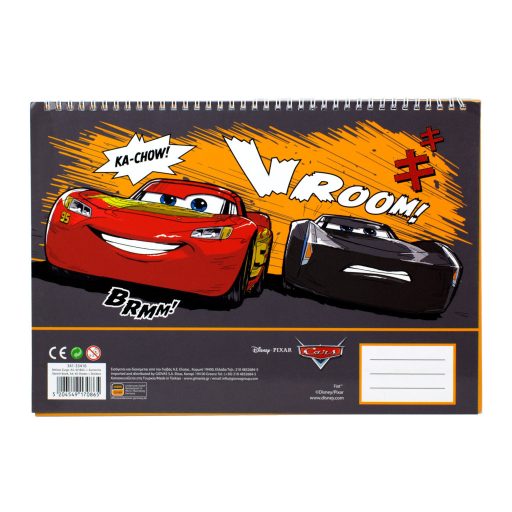 Disney Verdák Vroom A/4 spirál vázlatfüzet 40 lapos matricával