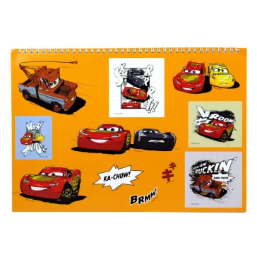   Disney Verdák Vroom A/4 spirál vázlatfüzet 40 lapos matricával