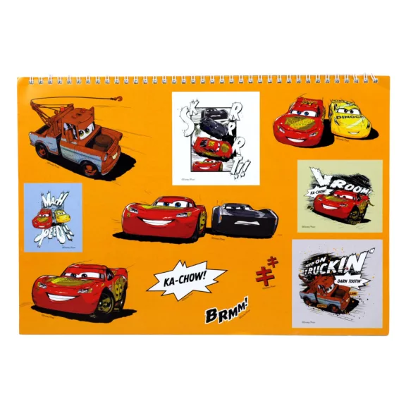 Disney Verdák Vroom A/4 spirál vázlatfüzet 40 lapos matricával