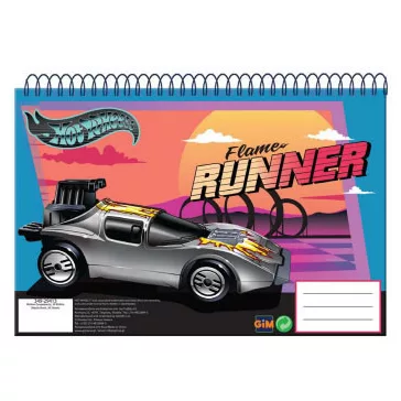 Hot Wheels Flame Runner A/4 spirál vázlatfüzet, 30 lapos