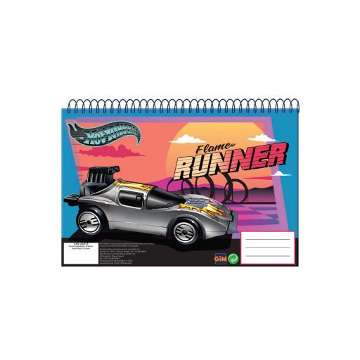 Hot Wheels Flame Runner A/4 spirál vázlatfüzet, 30 lapos