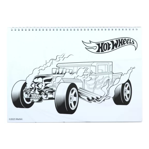 Hot Wheels Challenge A/4 spirál vázlatfüzet 40 lapos matricával