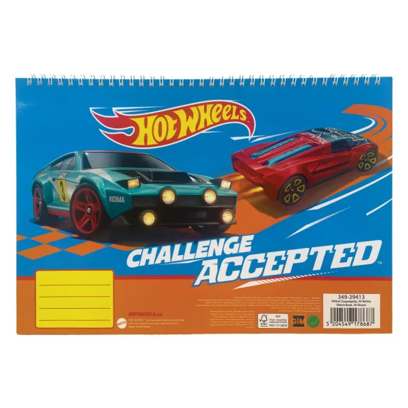Hot Wheels Runner A/4 spirál vázlatfüzet, 30 lapos Hot Wheels Runner A/4 spirál vázlatfüzet, 30 lapos