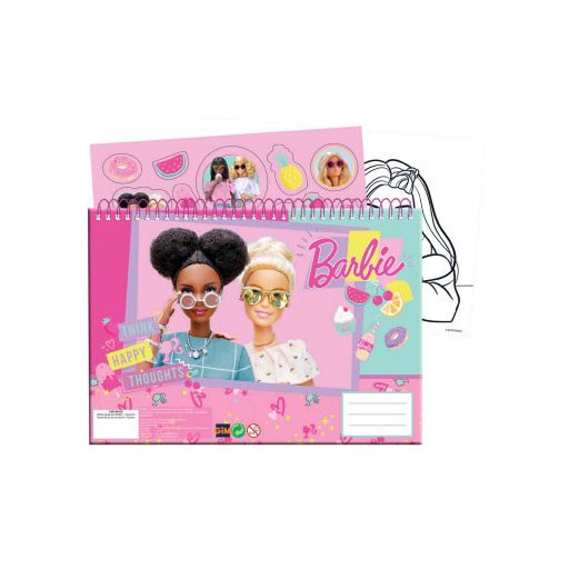 Barbie Happy Thoughts A/4 spirál vázlatfüzet 40 lapos matricával