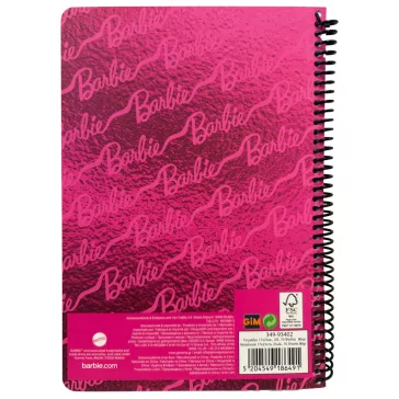 Barbie Pink B/5 vonalas spirál füzet 70 lapos