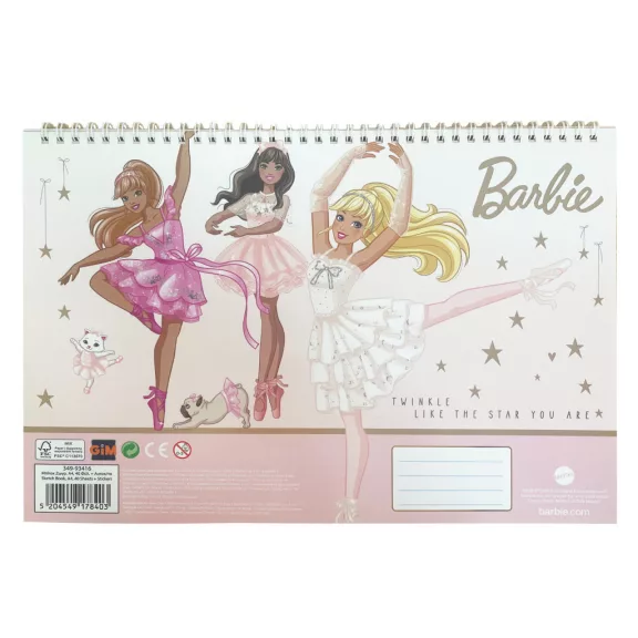Barbie Ballerina A/4 spirál vázlatfüzet 40 lapos matricával Barbie Ballerina A/4 spirál vázlatfüzet 40 lapos matricával