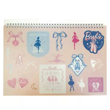   Barbie Ballerina A/4 spirál vázlatfüzet 40 lapos matricával