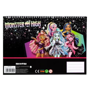   Monster High Crew A/4 spirál vázlatfüzet 40 lapos matricával