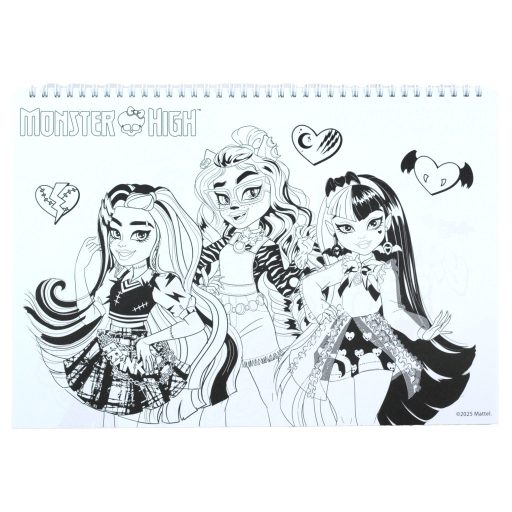 Monster High Crew A/4 spirál vázlatfüzet 40 lapos matricával