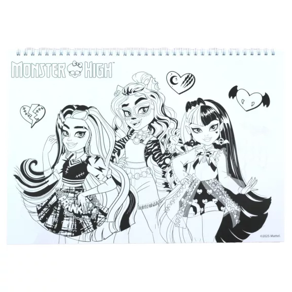 Monster High Crew A/4 spirál vázlatfüzet 40 lapos matricával