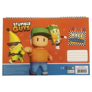   Stumble Guys Race A/4 spirál vázlatfüzet 40 lapos matricával