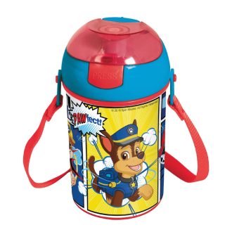   Mancs Őrjárat Pawfect műanyag szívószálas kulacs akasztóval 450 ml