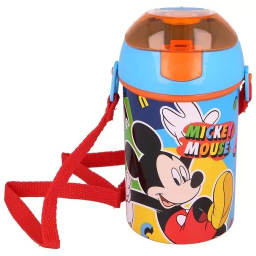 Disney Mickey Color Flow műanyag szívószálas kulacs akasztóval 450 ml