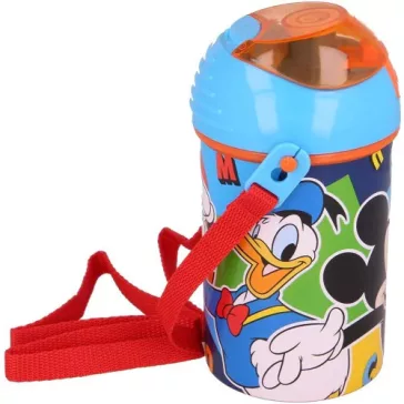   Disney Mickey Color Flow műanyag szívószálas kulacs akasztóval 450 ml