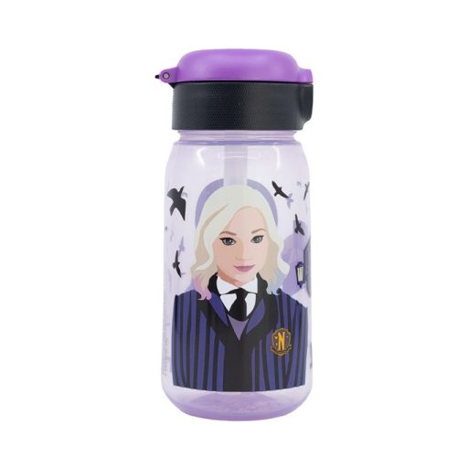 Wednesday Nevermore Academy műanyag szívószálas kulacs 510 ml