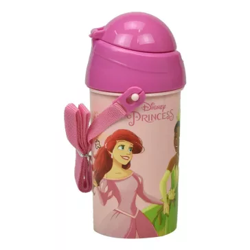   Disney Hercegnők Spring műanyag szívószálas kulacs akasztóval 500 ml