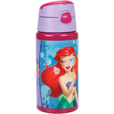   Disney Hercegnők Ariel Fairytale alumínium szívószálas kulacs akasztóval 500 ml