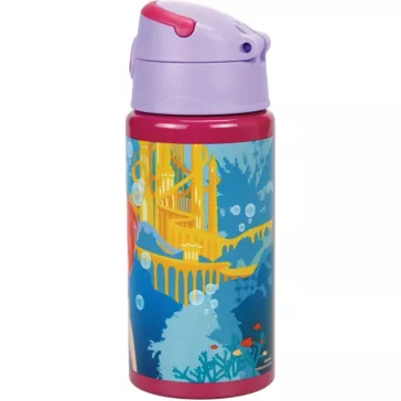   Disney Hercegnők Ariel Fairytale alumínium szívószálas kulacs akasztóval 500 ml